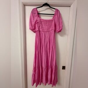 NWT- By the River Elegant Pink midi Women's Dress